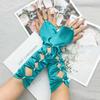 Arm Warmer Party Formal Gloves Bow Full Finger Gloves Temperament Women Long Gloves  Women