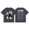 T-shirts Vintage à Manches Courtes Mode Groupe de Rock Gorillaz The Mountain Tour 2026 T-shirts Graphiques Unisexe Femmes Décontractés Amples T-shirts