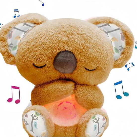 Relief Koala Breathing Stuffed Toy, Anxiety Relief Plush Animal with Musical Lights & Rhythmic Breathing Motion - New Year Gift Plush Figure Toys