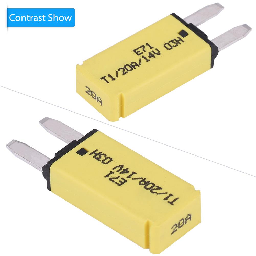 14V DC Automatic Reset Mini Circuit Breaker Blade Fuses for Car Truck Boat RV 20A Yellow