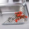 Roll Up Triangle Dish Drying Rack Kitchen Sink Organizer Corner Over The Sink Sponge Rag Holder Foldable Stainless Steel Drainer