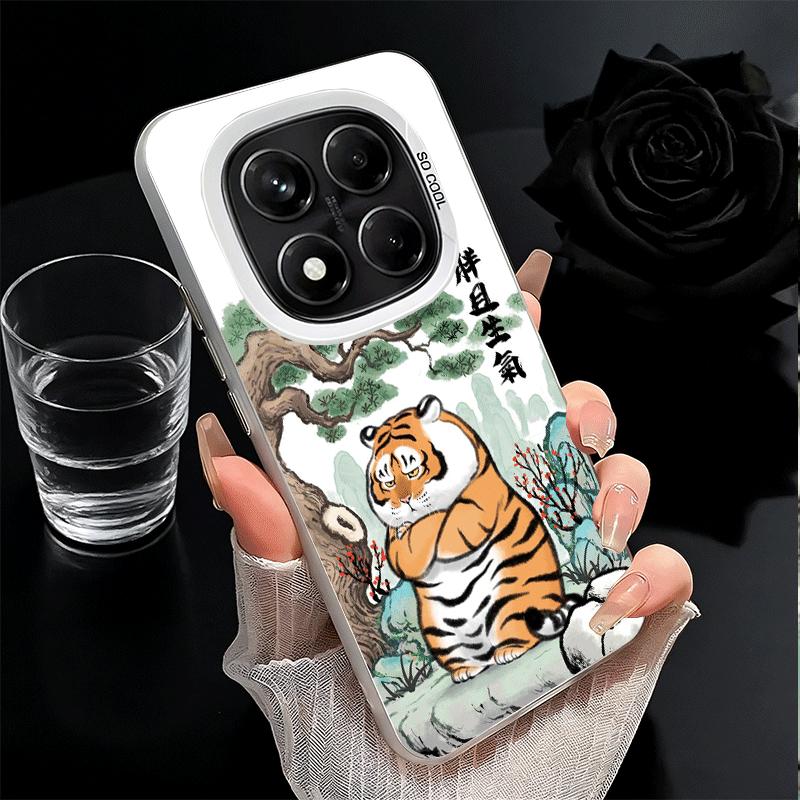 Cartoon Fat Tiger Funny Shockproof Phone Case for Xiaomi Redmi Note 15 14 13 12 Pro Plus 11 11S 11T 5G Cover Anti Fall Fundas