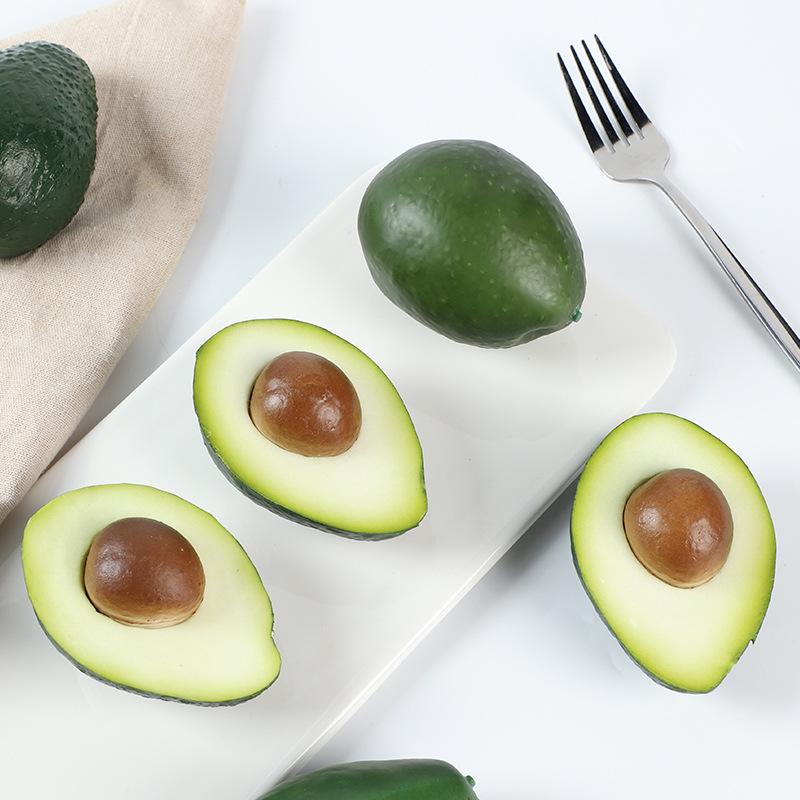 Realistic PU Avocado Half Prop for Photography