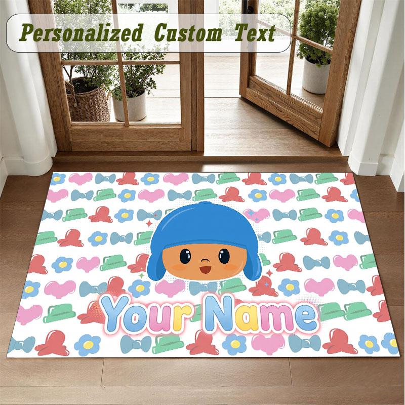 Crystal Velvet Square Rug Custom NamePocoyó Pattern Non Slip Home Floor Decor Rug