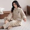 Three-Layer Padded Pajamas Women'S Winter Coral Fleece Thickened And Fleece Padded Jacket Thermal Suit Can Be Worn Outside Loungewear In Winter
