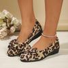 Elegant Leopard Print 1pc Women's Handmade Bow Wedge Heel Pumps Suitable for Outdoor Home Leisure Vacation