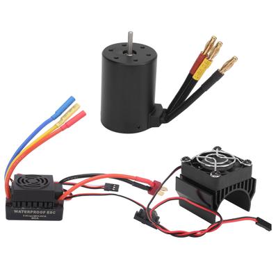 Waterproof 3650 3600KV Brushless Motor 60A Brushless ESC Heatsink Set for 18 110 RC Car