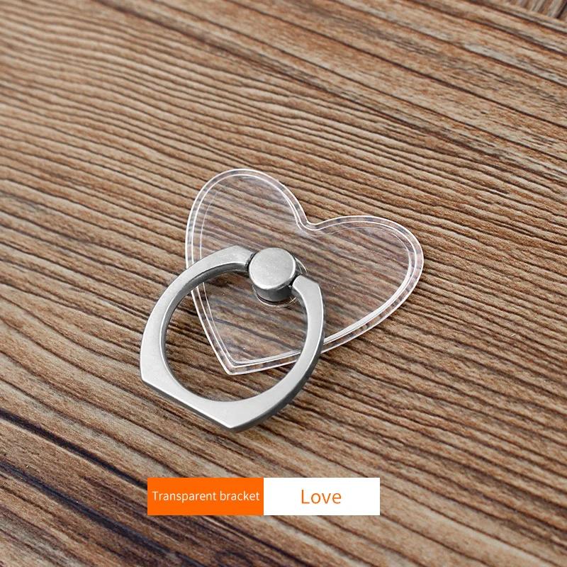 Transparent Finger Ring Mobile Phone Holder Universal Smartphone Clear Stand Support Cell Phone Car Mount For iPhone 15 Xiaomi