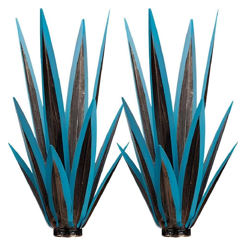 

2Pack Large Tequila Rustic Sculpture Metal Agave Plants Garden Art DIY Rustic Hand Painted Metal Agave for Outdoor Patio Yard королівський синій колір