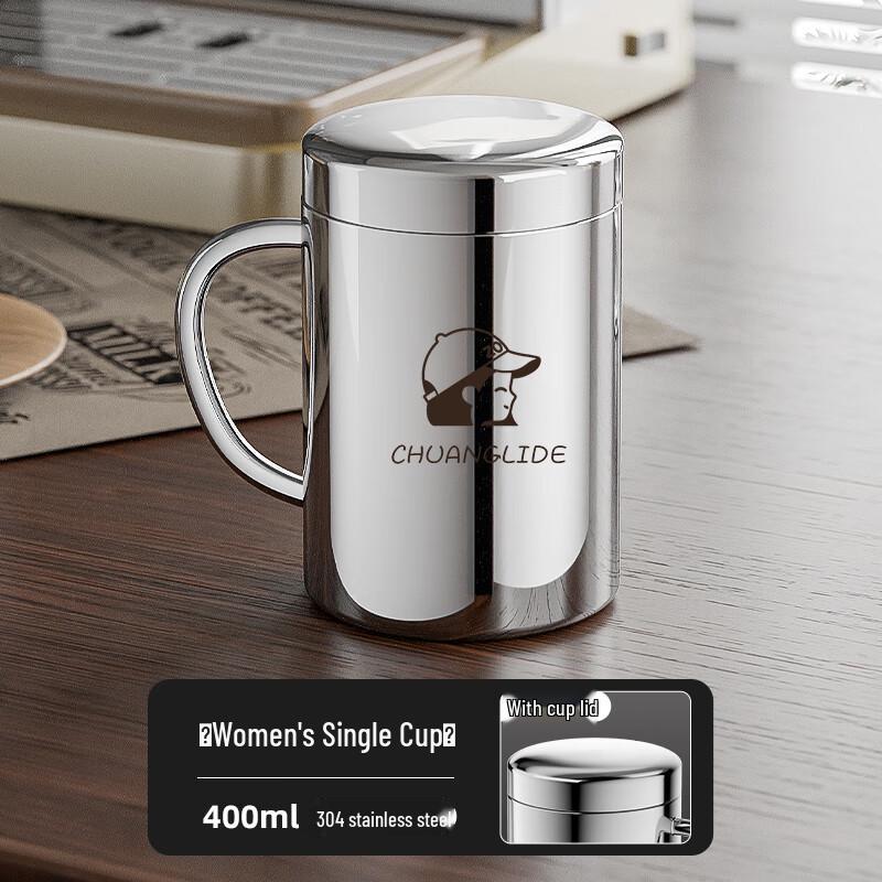 TaoZhi Double-Wall 304 Stainless Steel Insulated Mug with Lid