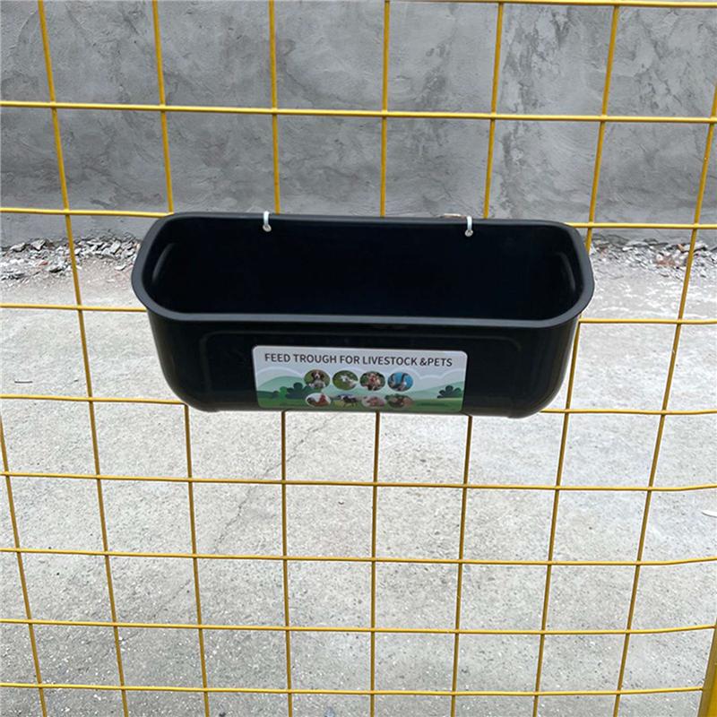 Black 4Pack Duck Feeder Fence Hanging Feed Trough Goose Turkey Trough With Clips
