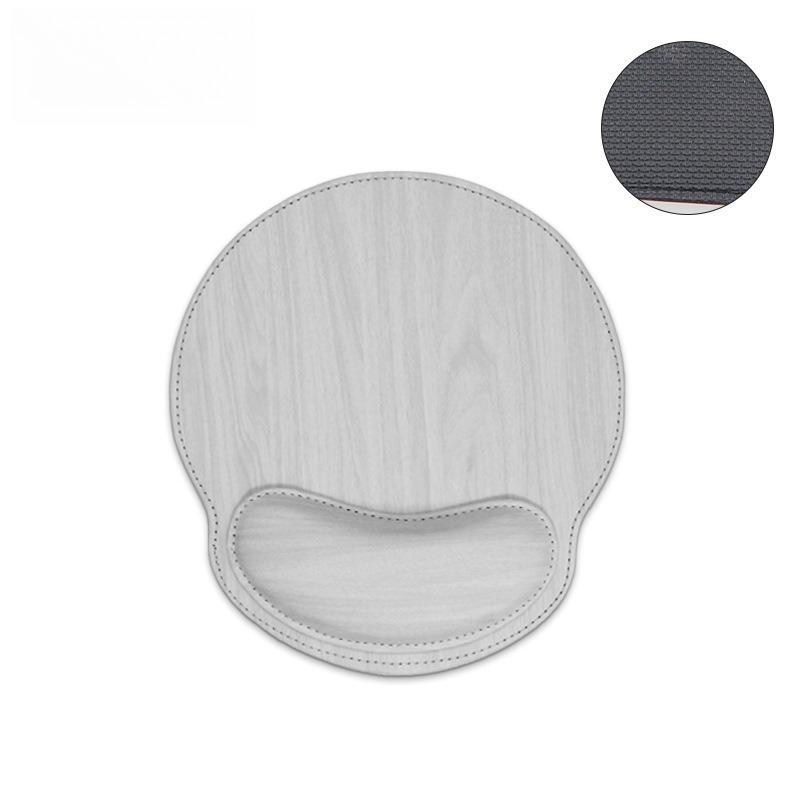 1PC Ergonomic wrist rest faux leather gaming/office mouse pad - non-slip oval desk mat with rubber base, simple wrist rest.