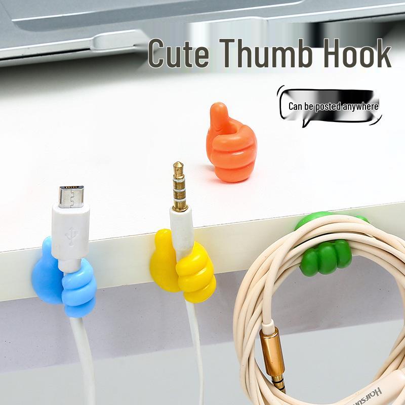 

Thumb Hook No-Trace Wall-Mounted Cable Organizer for Dorm Storage