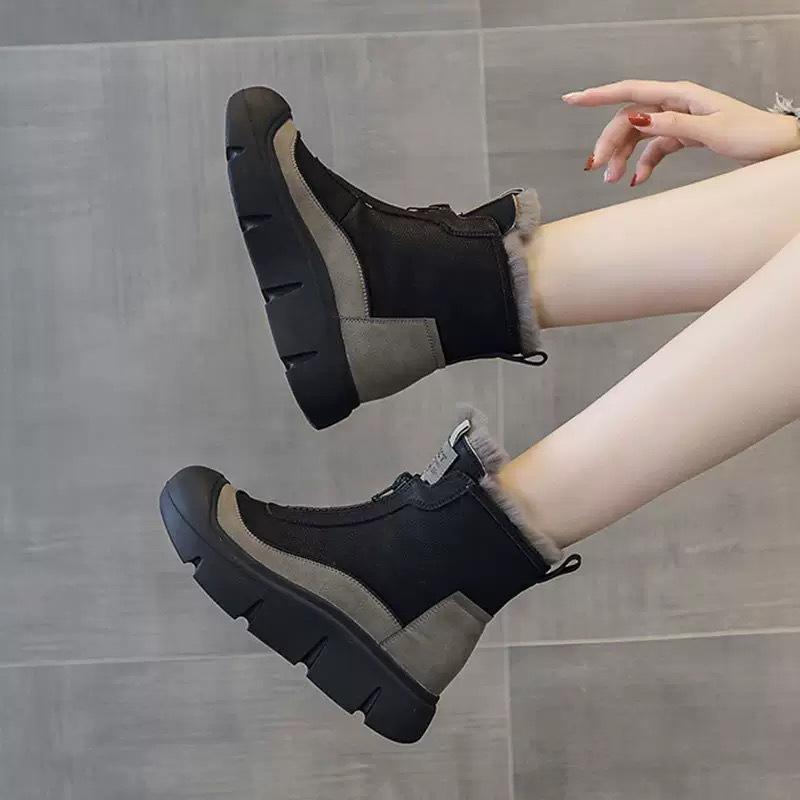 Beliebte Martin-Stiefel Baumwollschuhe 2025 neu weiche Plateau vielseitige Herbst- und Winter neue Mutter High-Top Schneestiefel Kurzstiefel Damen