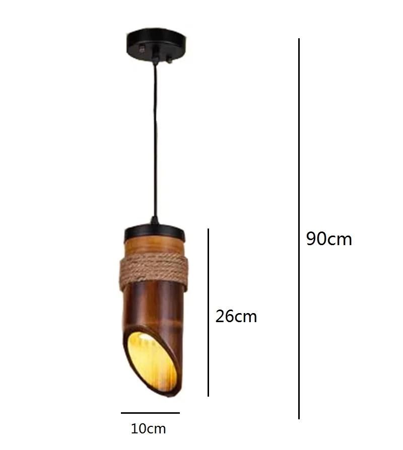 

Подвесной светильник из бамбуковой трубки в китайском стиле, украшение из пеньковой веревки, деревянный подвесной светильник для столовой, ресторана, отеля