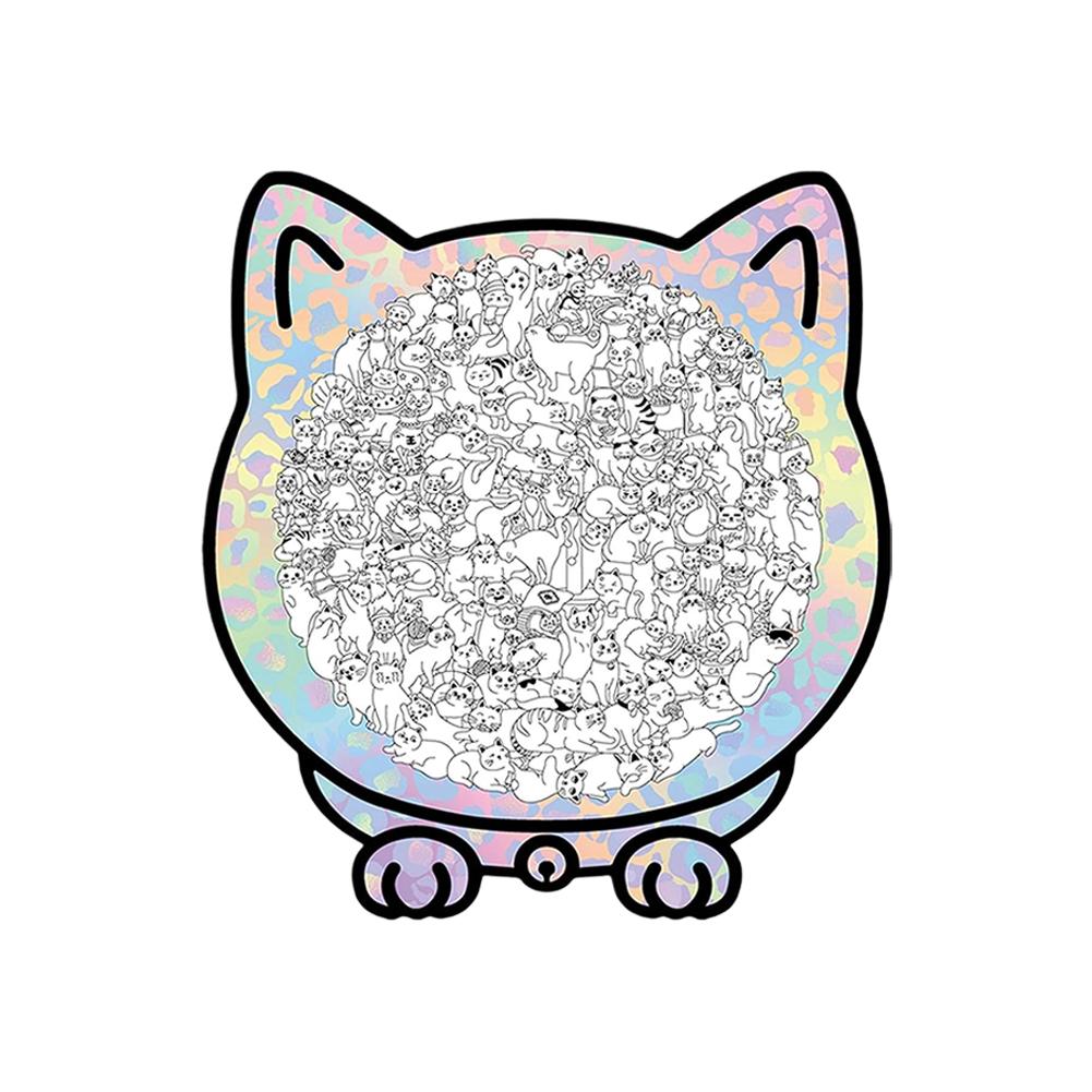 135Pieces Cat-Shape Wooden Jigsaw Puzzle Table Games Cat Stacked Puzzle Brain Games Montessori Thinking Education Toys