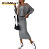 Completi Pantaloni Manica Lunga Casual Moda Donna Stampa Colore Unico