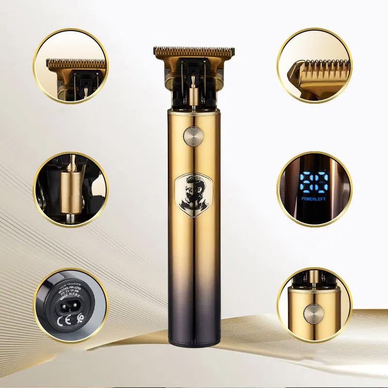 LCD Display Oil Head Hair Clipper Lithium Battery Silent Rechargeable Carving Head Washable Electric Pusher