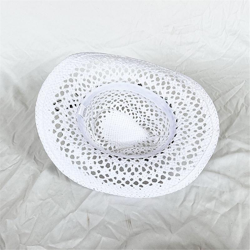 Fashionable Wide Brimmed Sun Hat With Openwork Braided Design Lightweight Paper Straw For Women Men Outdoor