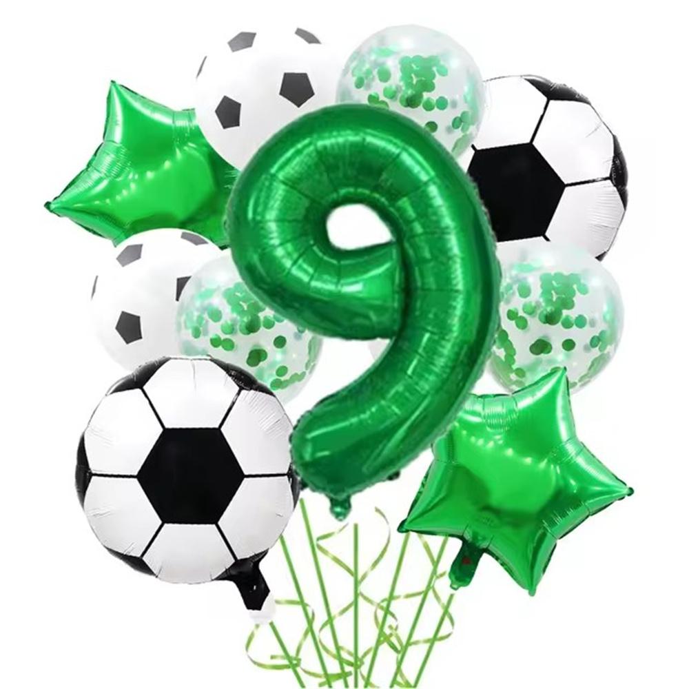 1 Set Helium Foil Globos Football Balloons Birthday Party Decorations Kids Boy 32Inch Green Number Ball Soccer Sports Supplies