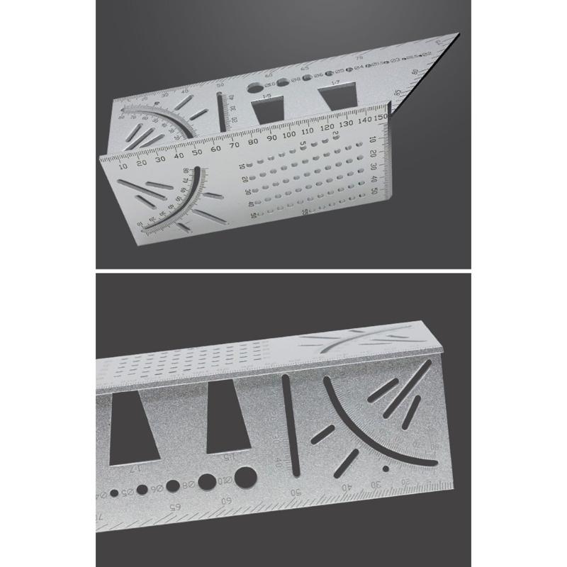 Metal Welltop 3D Mitre AngleMeasuring Tool 45/90° AngleT Ruler Gauge for Three Dimensional Item Measuring Timber Pipes