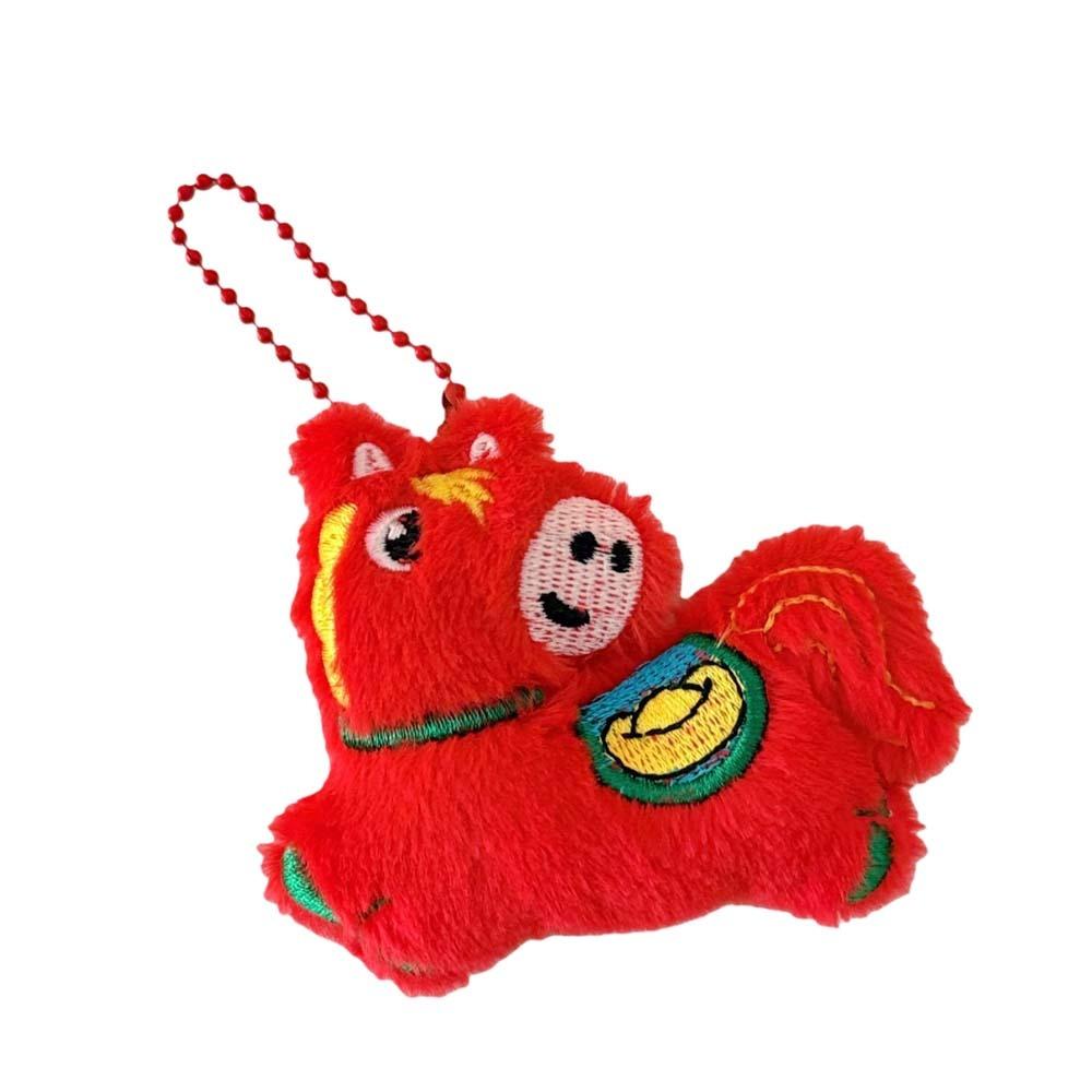 Embroidery Plush Horse Doll Pendant Keychain Zodiac Mascot Dolls Unique Horse Ornament  Student Bag