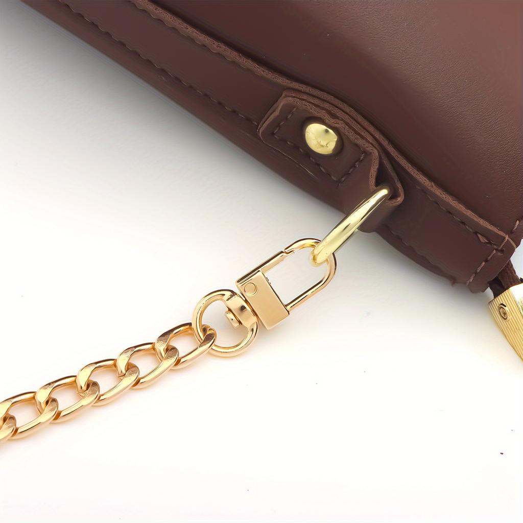 Purse Chain Strap Metal Shoulder Crossbody Replacement Bag Chain, Flat Chain Strap for DIY Purse Handbag