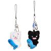 2pcs Mini Couple Pendants Zinc Zinc Alloy Bag Charm Portable Angry Cat Keychains  Party