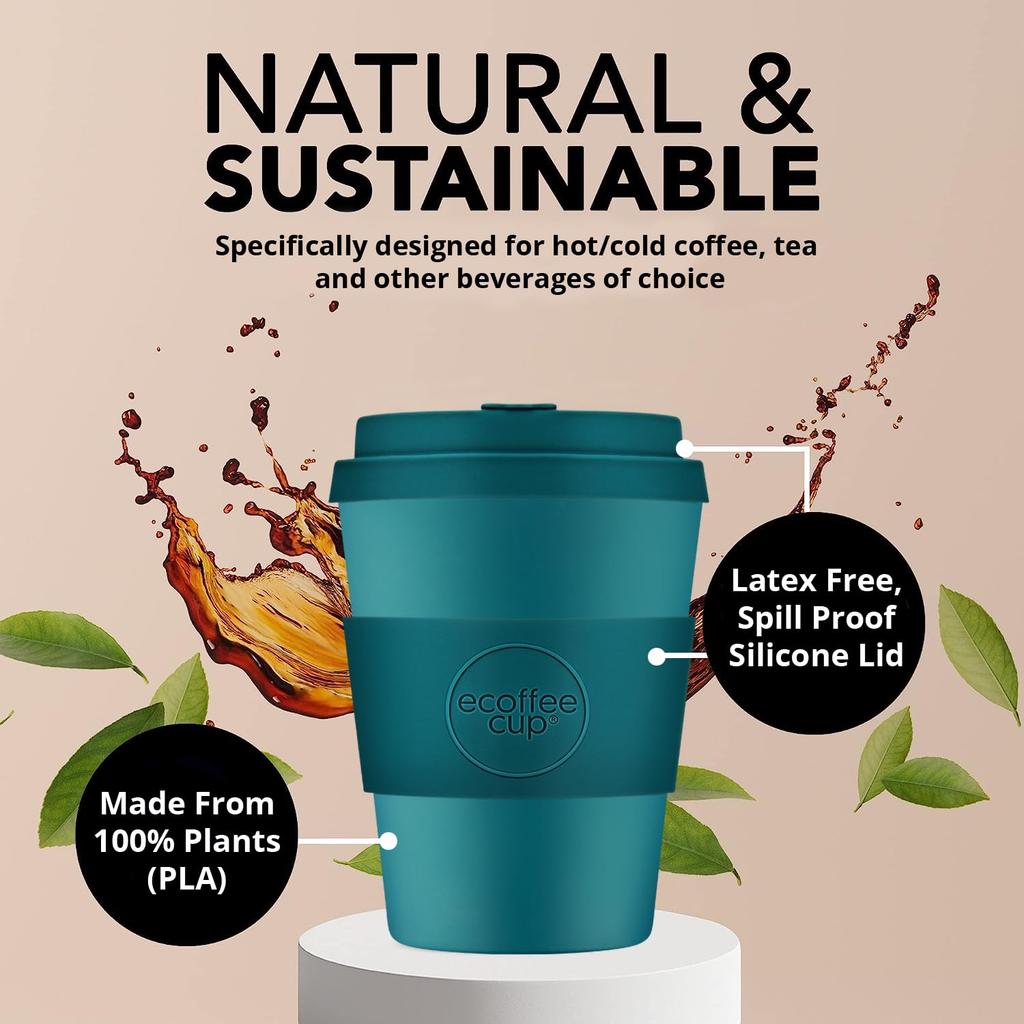 Ecoffee Cup, Reusable, Eco-Friendly, 350ml, Cup and Saucer, 812 021