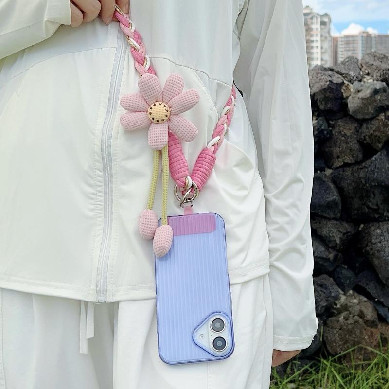 Twist Woven Sunflower Lanyard Long Crossbody Lanyard With A Variety Of Matching Ways Mobile Phone Outdoor Audio Key