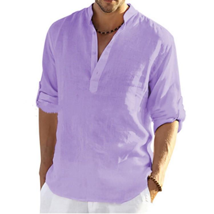Men's Shirt Cotton Linen Male Breathable Summer Casual Men's Cotton