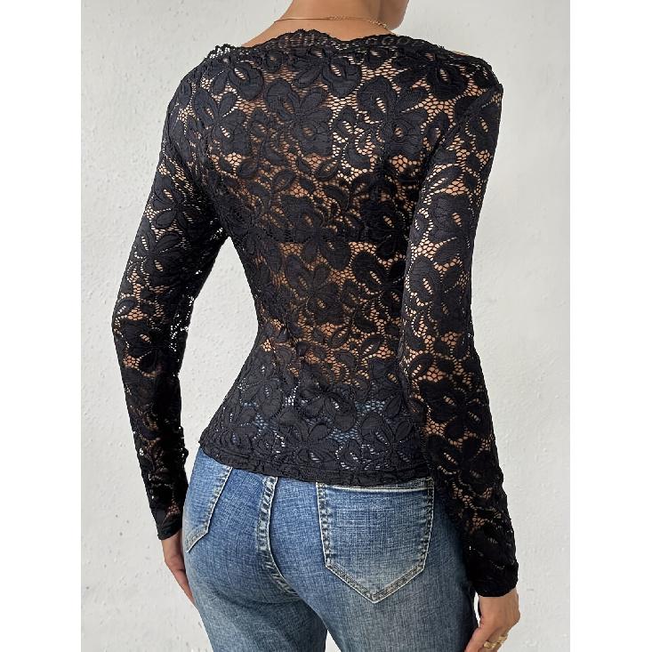 Spring And Autumn New Women'S Versatile Long Sleeve Daily Business Commuter Elegant Comfort Sexy Bottom Shirt Top