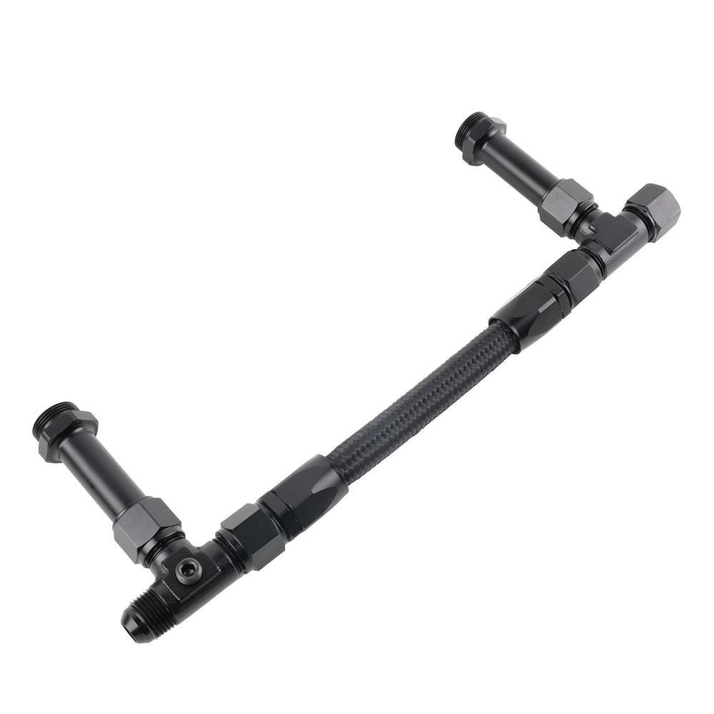 AN8 8AN Dual Feed Fuel Line Kit For Holley 4150 Carburetor Dual Feed Carb Fuel Line Stainless Steel Braided Hose auto parts