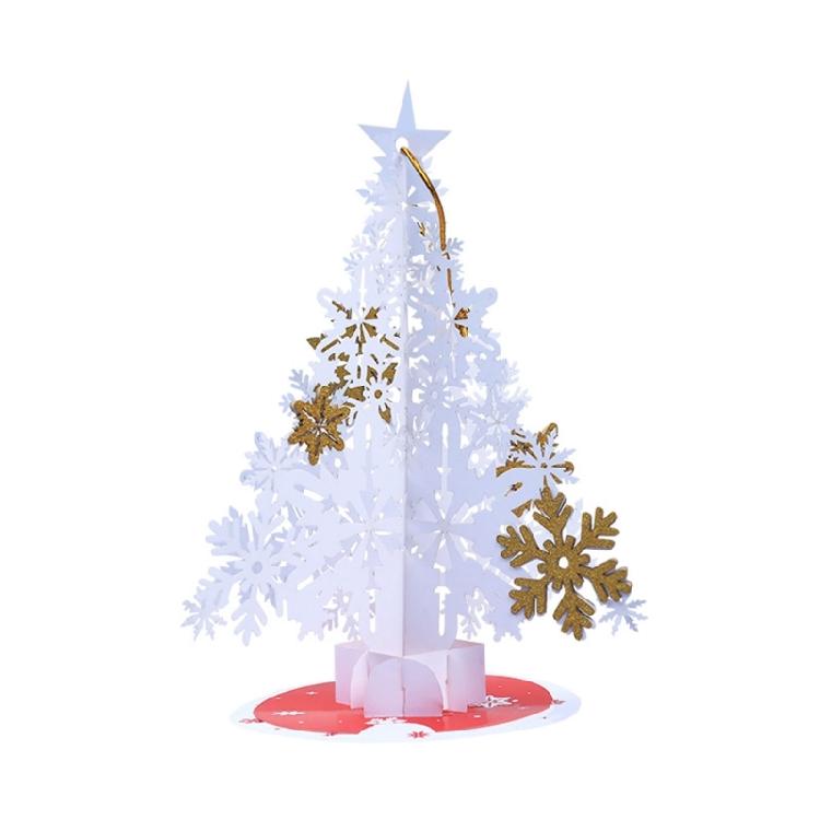 3D Popup Christmas Greeting Cards Handmade Winter Snowflake Tree Invitation Cards with Envelope Gift for New Year 1