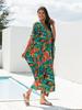 Beach Kaftans Flower Printed Summer Holiday Maxi Dresses Button Decoration Holiday Bathing Suits Hot Sales