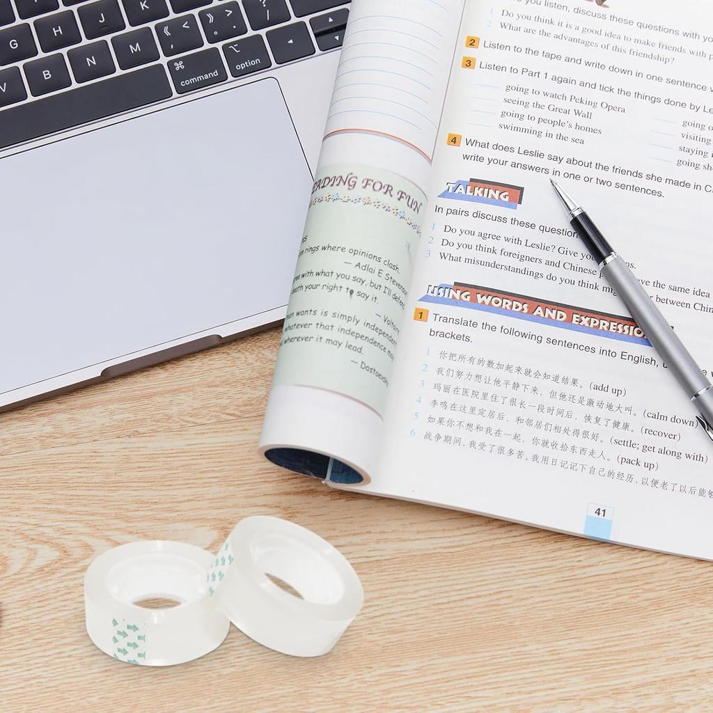 20 Rolls Transparent Clear Tape Refills for Dispenser, Sturdy Tape(Not Easily Tear), 0.7 Inch, 27.3 Yard, Perfect for Office, Home, School