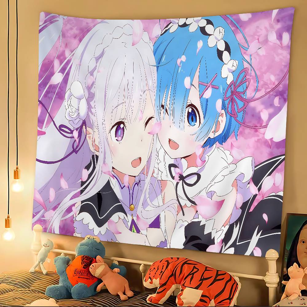 Re Zero Anime Hanging Bohemian Tapestry Hanging Tarot Hippie Wall Rugs Dorm Wall Hanging Home Decor