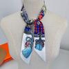 2023 New Design Armor Print Women Scarf Luxury Brand Silk Scarf Fashion Hair Headband Foulard Skinny Bag Scarves Neckerchief