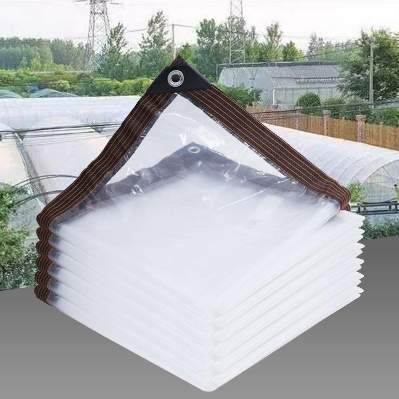 Transparent Rainproof Waterproof Tarpaulin Garden Plant Cover with Grommets Lightweight Thicken Plastic Insulation Shed Cloth