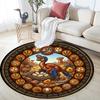 Prehistoric Glass Round Area Rug Under Office Chairs Bedroom Living Room Home Decor
