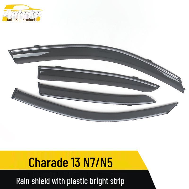 Xiali 13 N7/N5PS; Plastic Rain Guards with Bright Strip Decor.