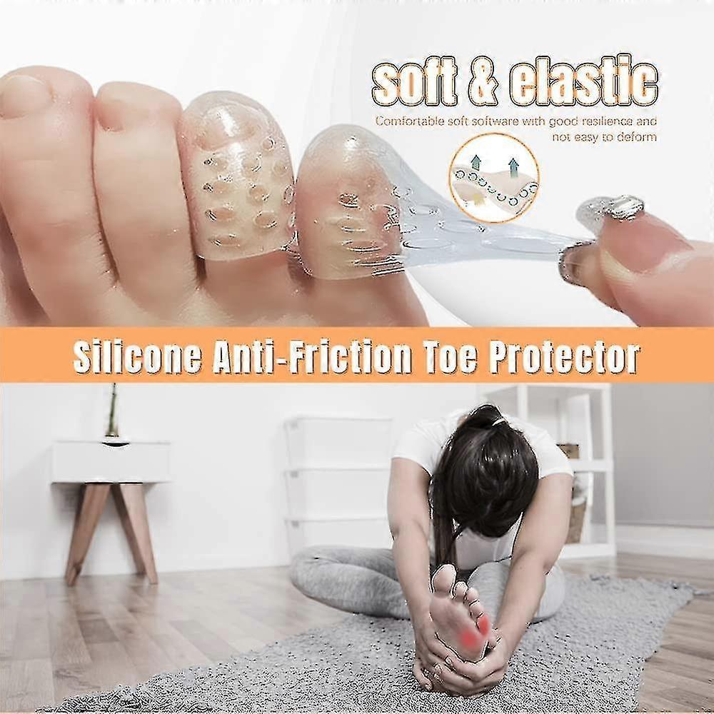 Silicone Anti-friction Toe Protector, Gel Toe Protectors Breathable Toe Covers Toe Sleeves For Corns, Blisters And Ingrown Toenails
