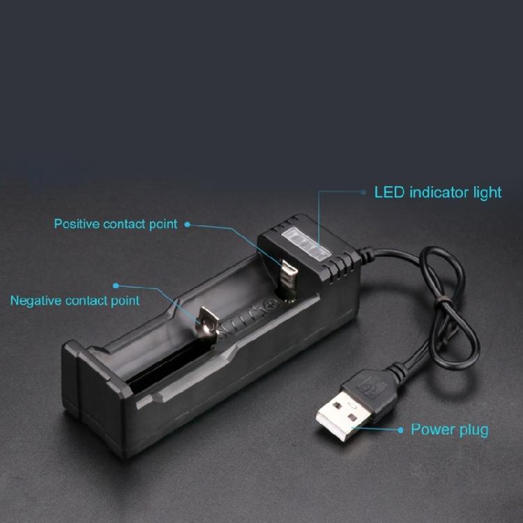 Single Slot 26650/18650 Battery Charging Adapter USB Compatible Plug Play Operation ABS Texture for Home and Office Use