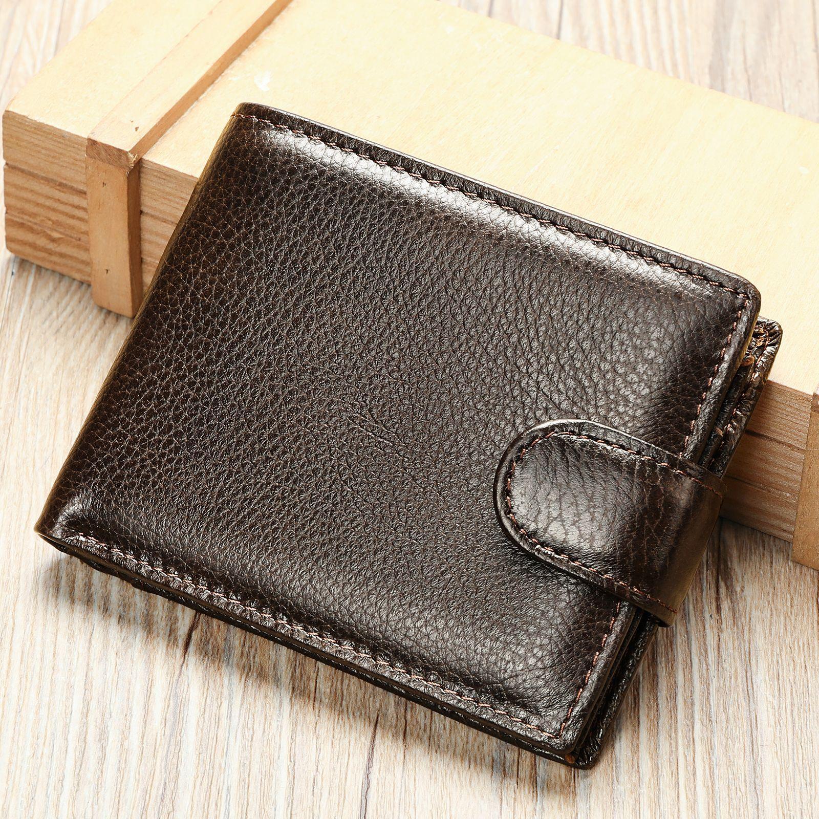 

Высококачественный кожаный мужской кошелек премиум-класса с зажимом для денег, винтажный кошелек из коровьей кожи кофейный