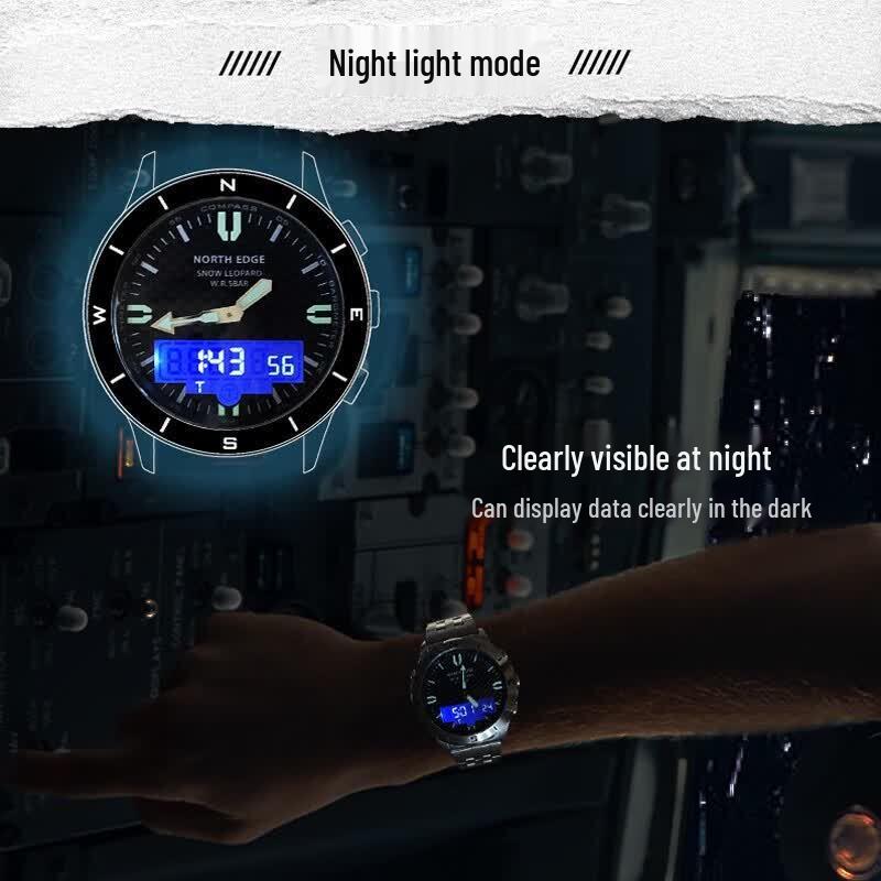 NORTH EDGE Carbon Fiber Outdoor Sport Watch