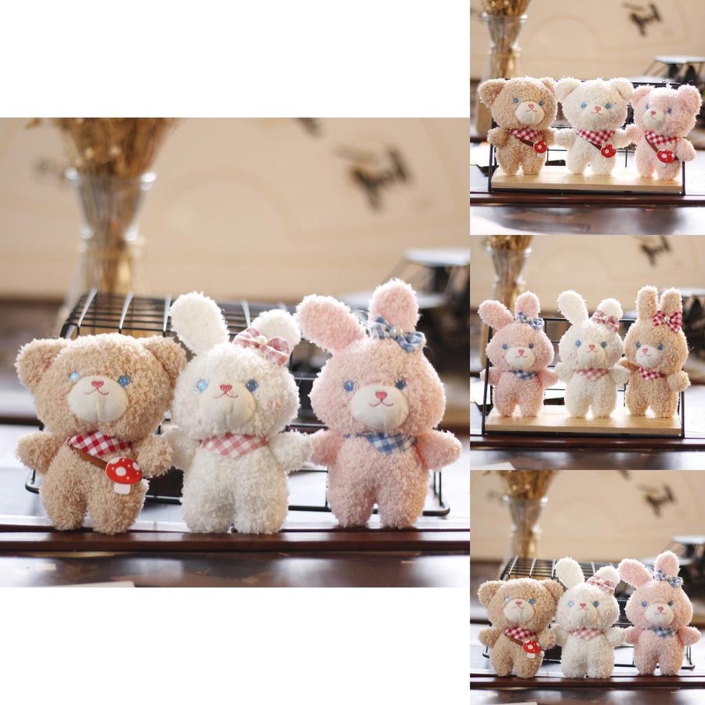 Charming Plush Bear Keychain Stuffed Animal Cute Rabbit Backpack Adornment