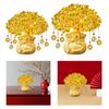 Feng Shui Citrine Money Tree Artificial Bonsai Statue Chinese Decoration for Apartment Living Room Tabletop Decor