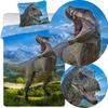 Bedding Set 140X200+70X90 Cotton T-Rex 001 Blue