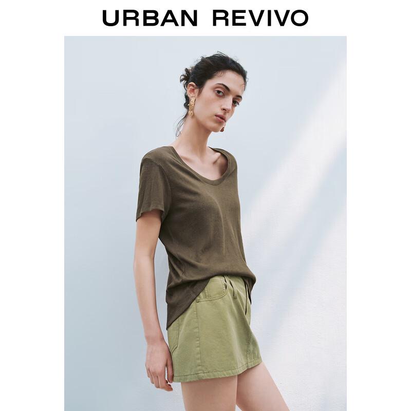 UR 2025 Spring U-Neck Short Sleeve T-Shirt
