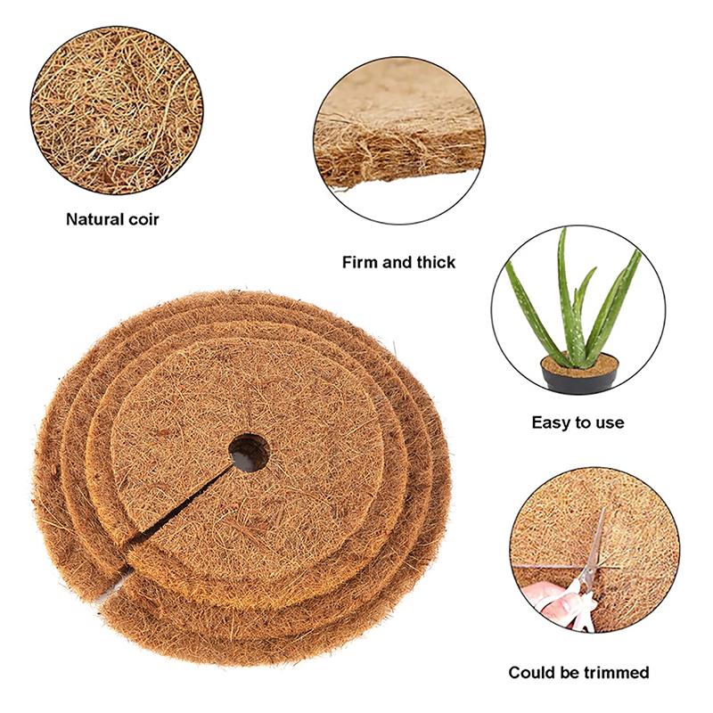 1Pc Natural Coconut Fiber Tree Mulch Mat Cover Protector 20/30/35/40Cm Flower Pot Disc Pad Weed Control Warm Moisture Cushion